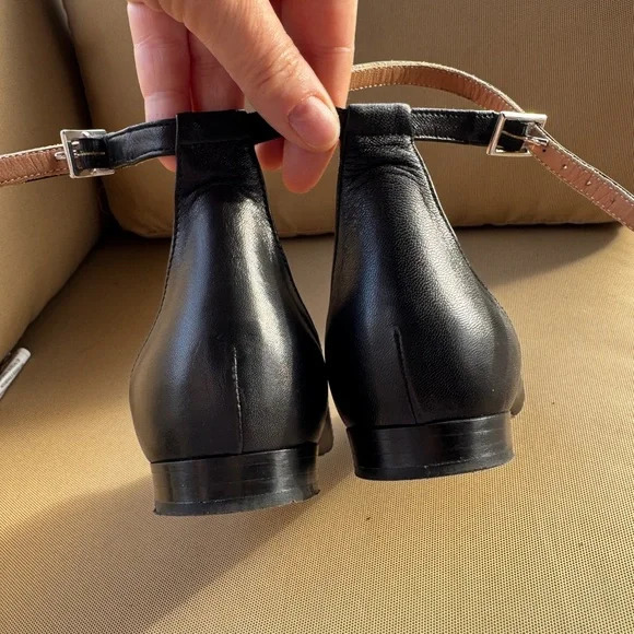 LEWIT Alessia Ruffle Flats with Ankle Straps, Black, Size EU 39,5 - Picture 7 of 15